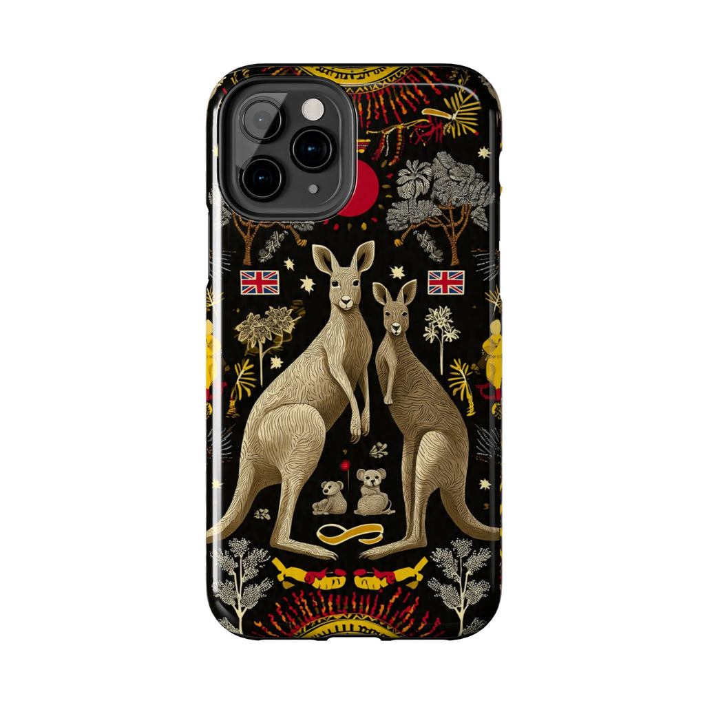 Australian Kangaroo Crest Tough Phone Case — Vintage Coat-of-Arms Design