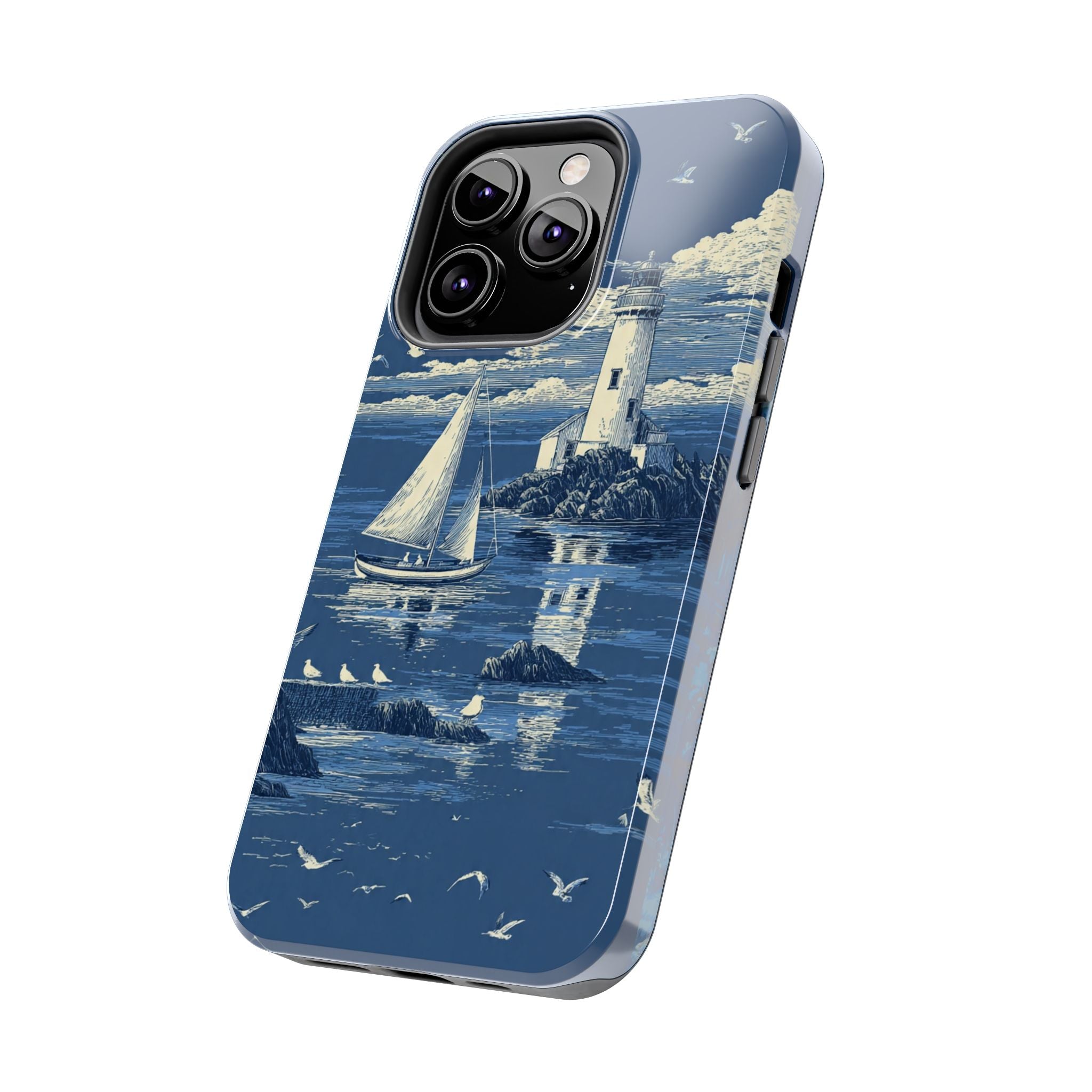 Swan Lake Tough Phone Case — Blue Vintage Swan Design, Durable Protective Cover