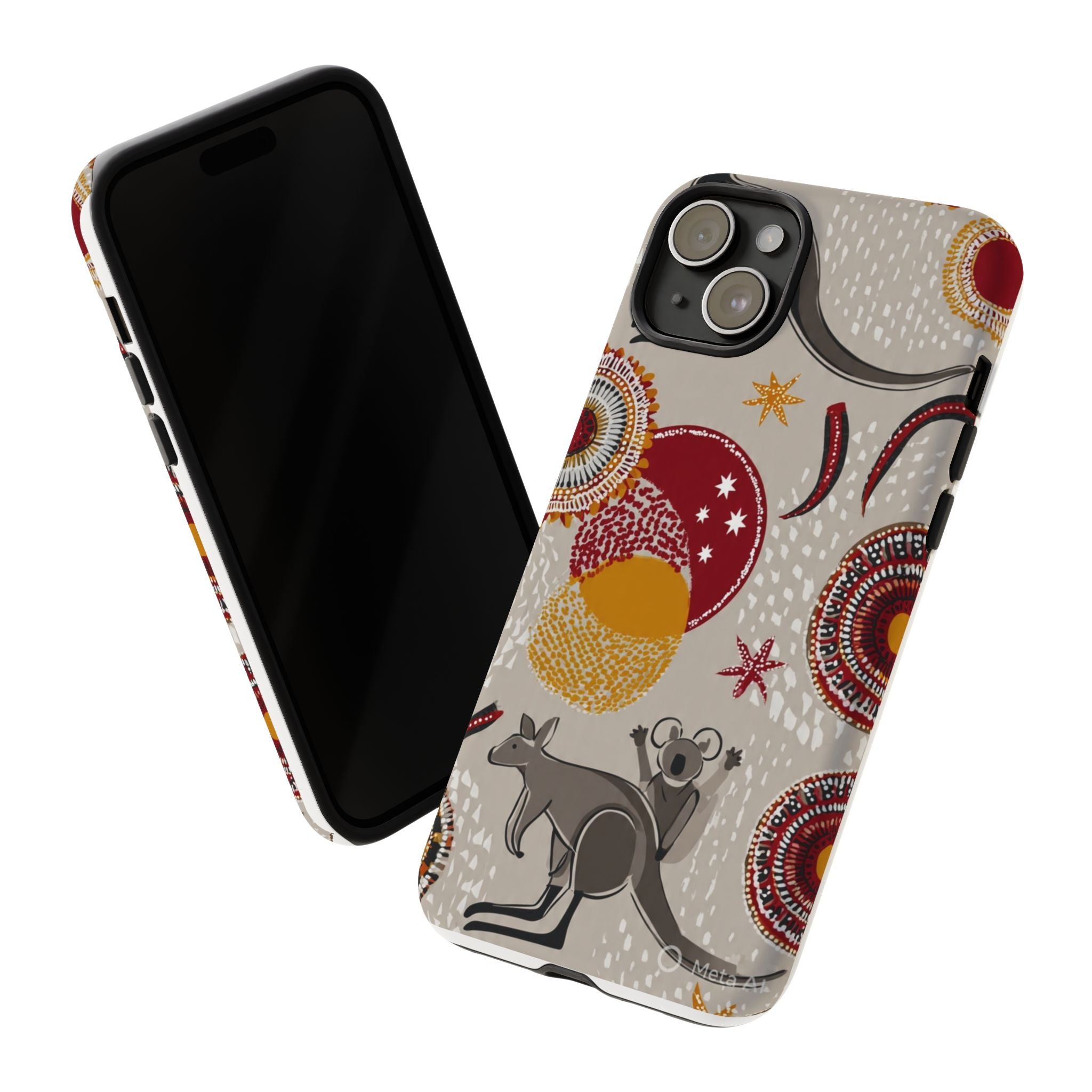 Kangaroo & Koala Aboriginal Dot Art Phone Case – Protective Tough Case