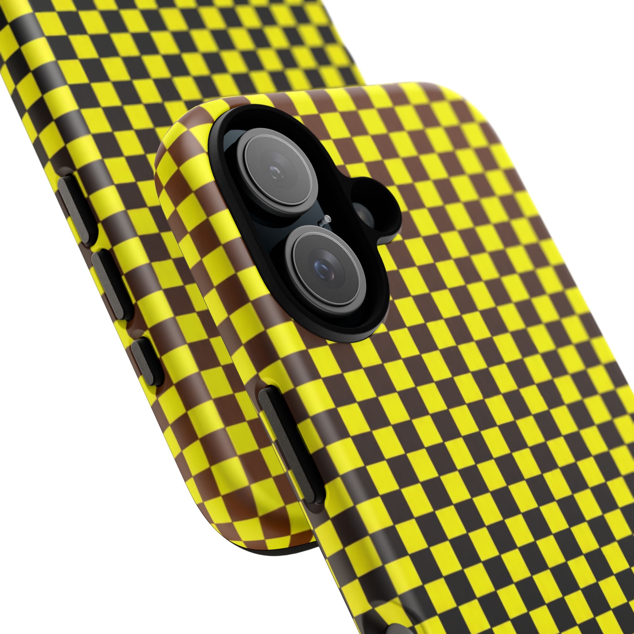 Phone Case - Yellow Black Checkerboard Tough Protective Cover