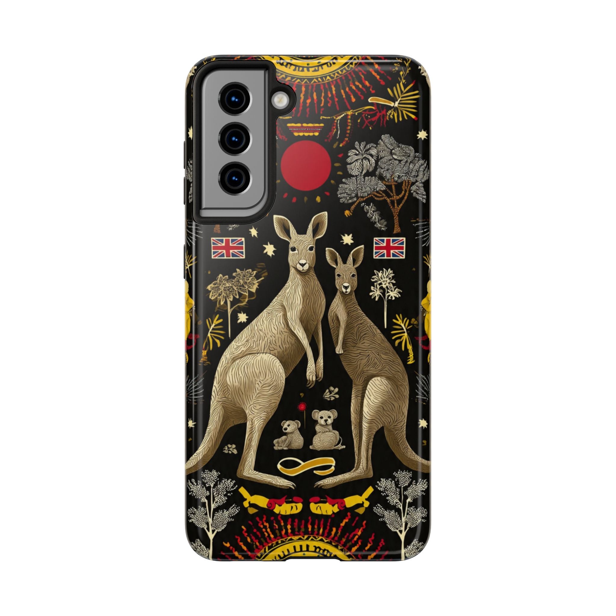Australian Kangaroo Crest Tough Phone Case — Vintage Coat-of-Arms Design