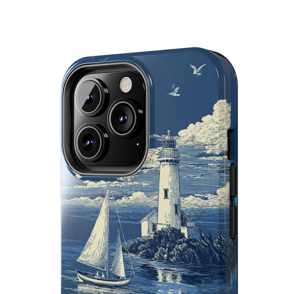 Swan Lake Tough Phone Case — Blue Vintage Swan Design, Durable Protective Cover