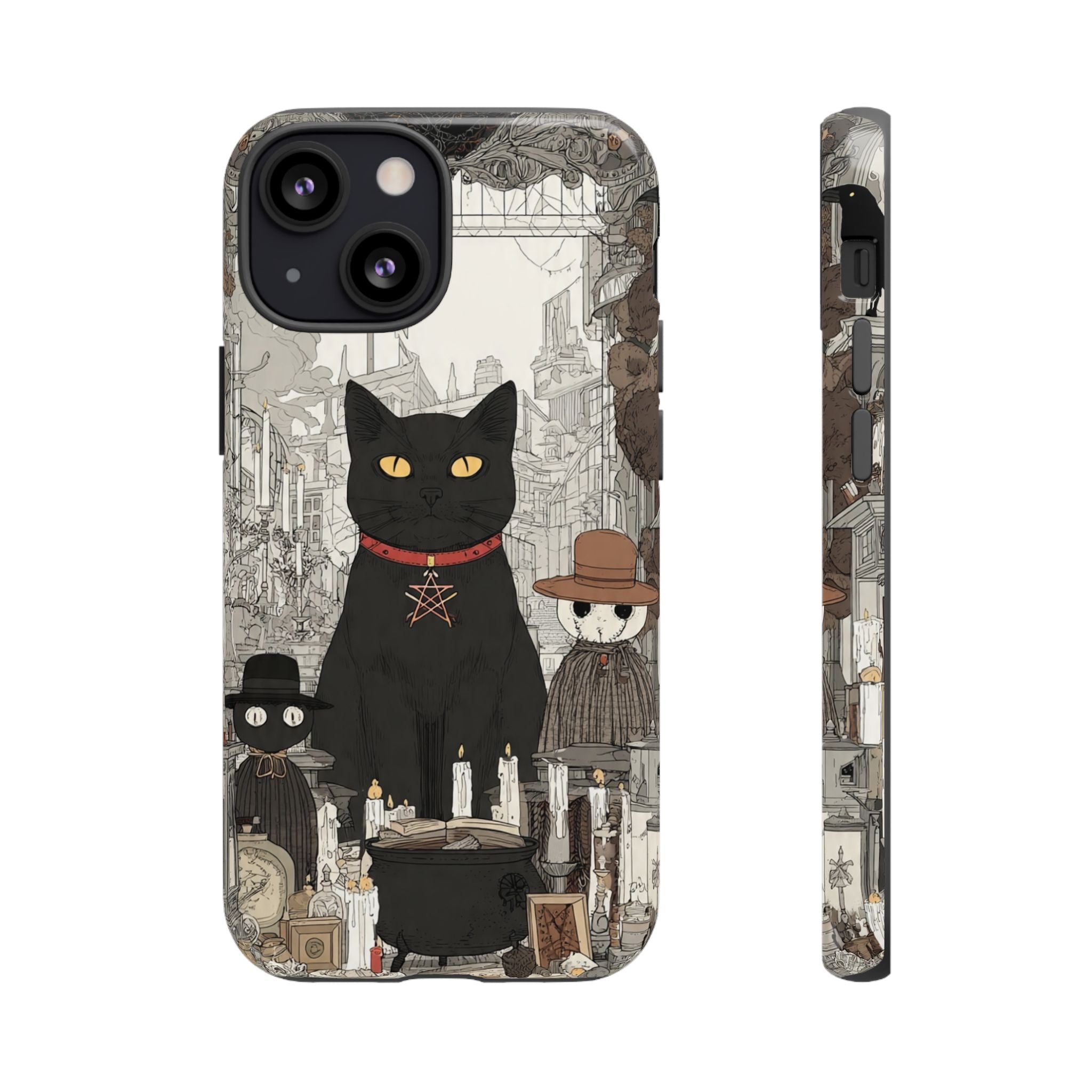 Witchy Black Cat Phone Case — Mystic Altar iPhone Cover