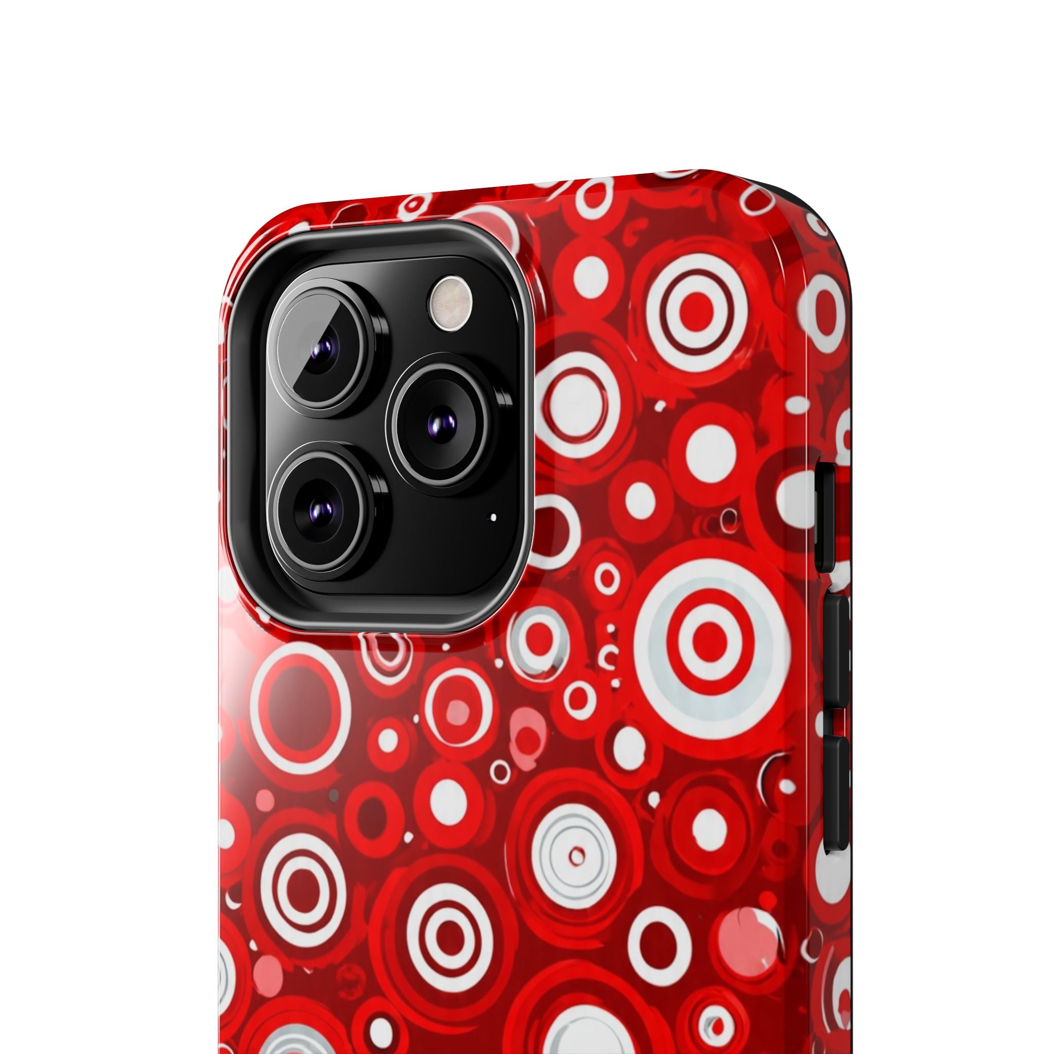 Red Retro Circles Tough Phone Case — Durable Shockproof Protective Cover