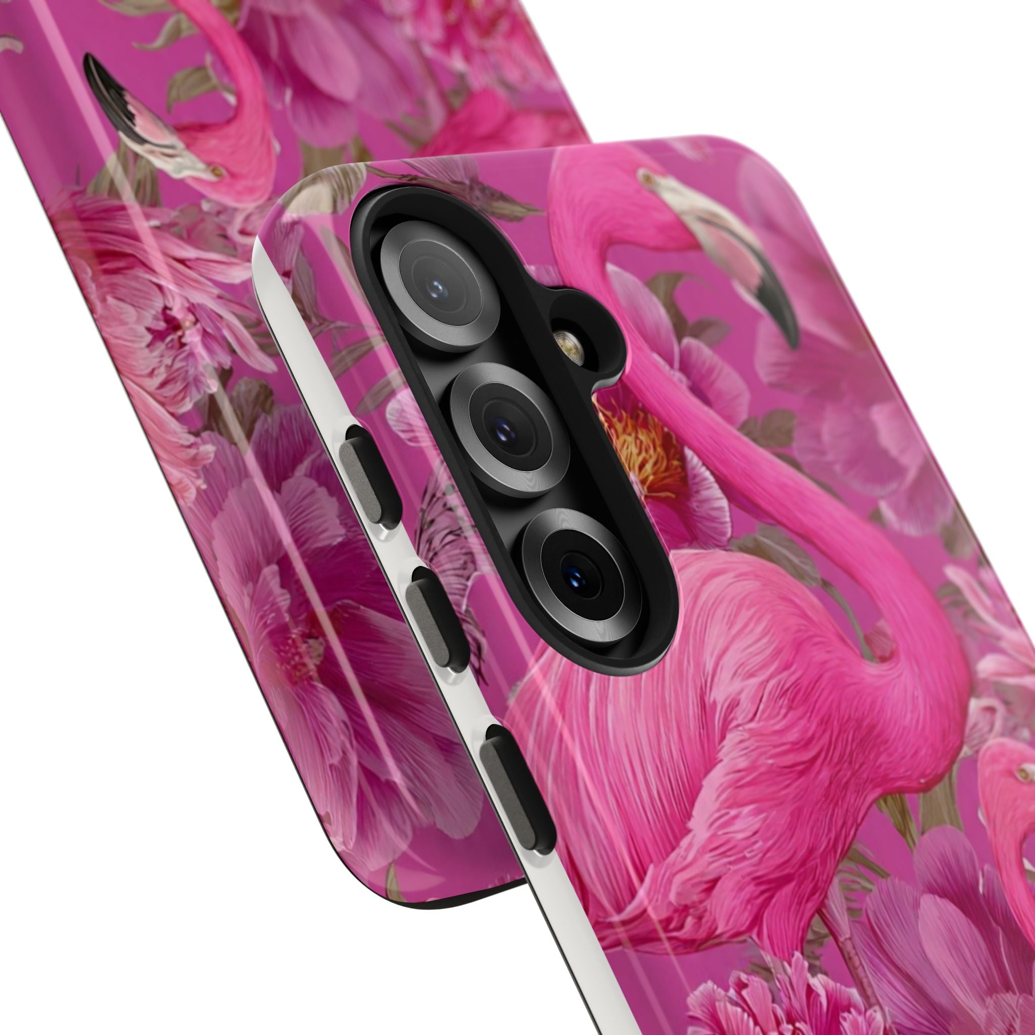 Pink Flamingo Floral Tough Phone Case — Protective iPhone Cover