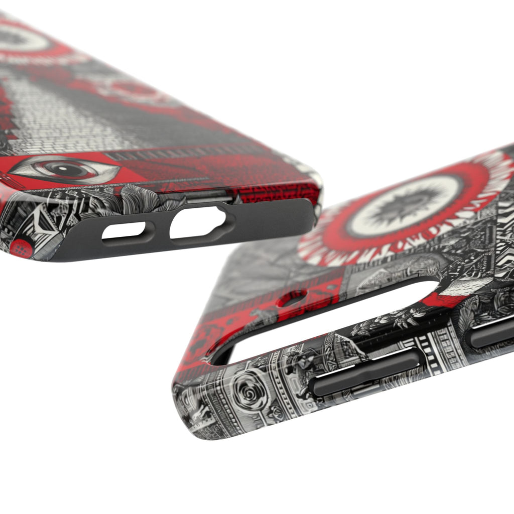 Tough Phone Case — Red Inca Pyramid Collage (Sun & Raven)