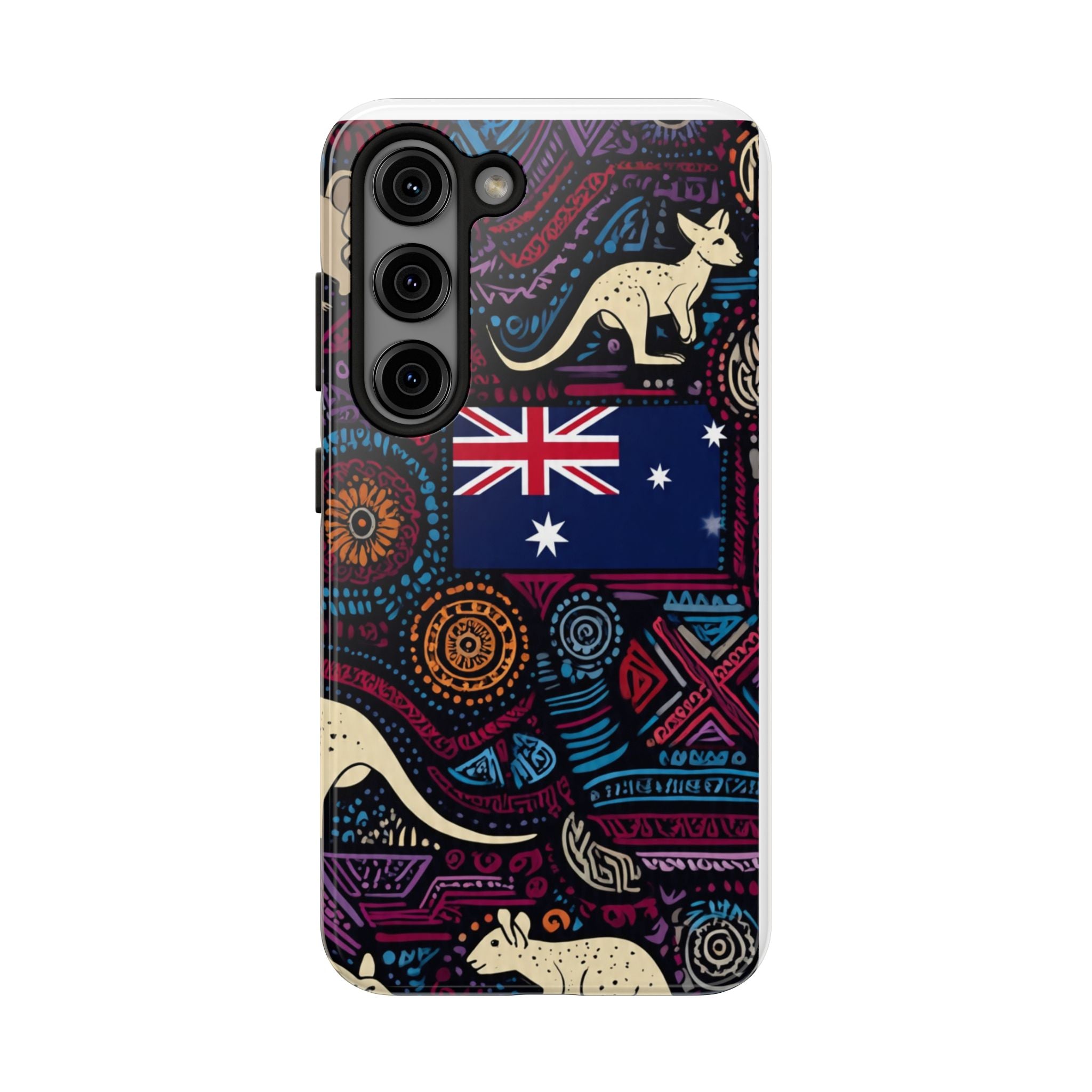 Australian Kangaroo Indigenous Pattern Phone Case — Tough Protective Cover