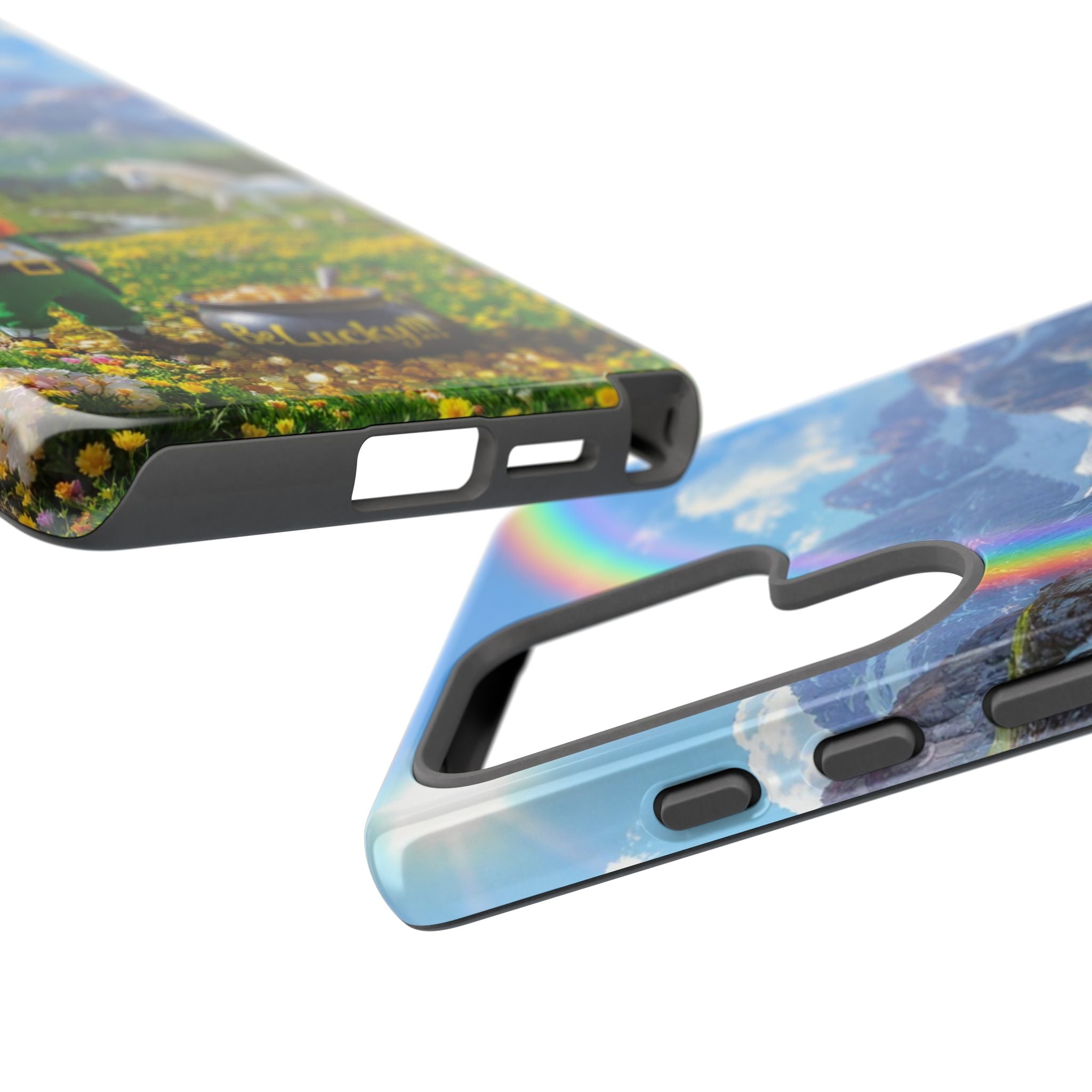 Lucky Leprechaun & Unicorn Phone Case — Rainbow Pot of Gold Protective Cover