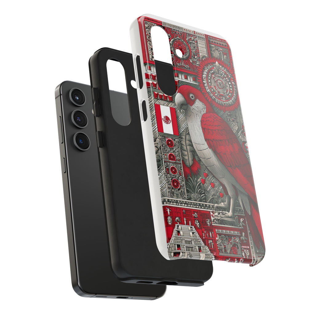 Tough Phone Case — Red Parrot Graphic Impact-Resistant Phone Cover