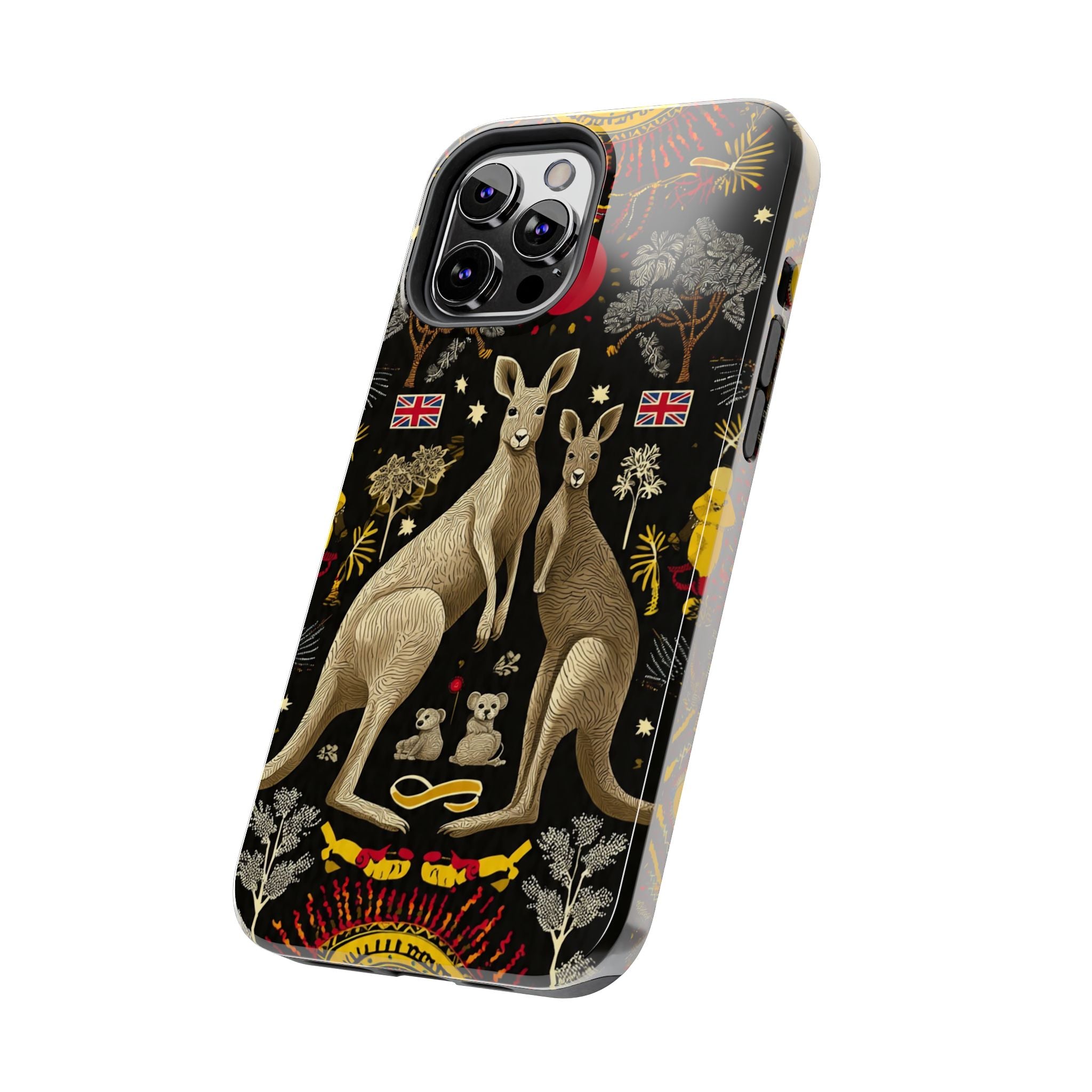 Australian Kangaroo Crest Tough Phone Case — Vintage Coat-of-Arms Design