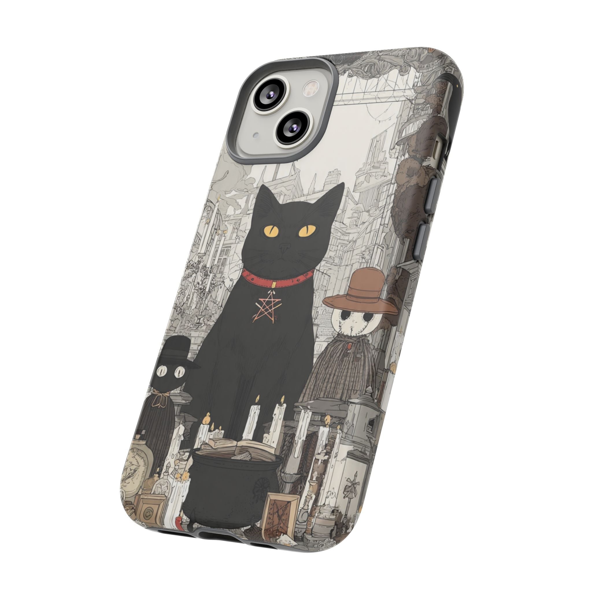 Witchy Black Cat Phone Case — Mystic Altar iPhone Cover