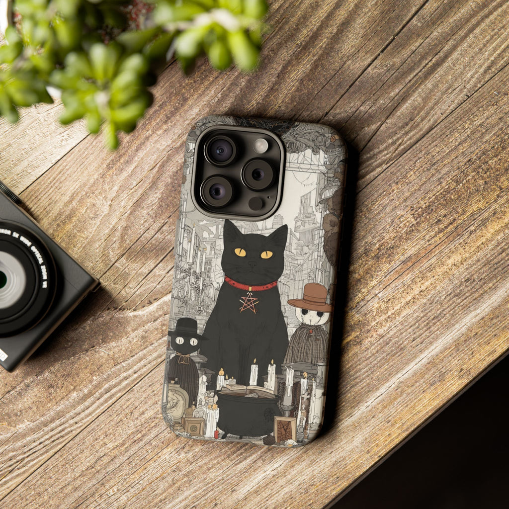 Witchy Black Cat Phone Case — Mystic Altar iPhone Cover