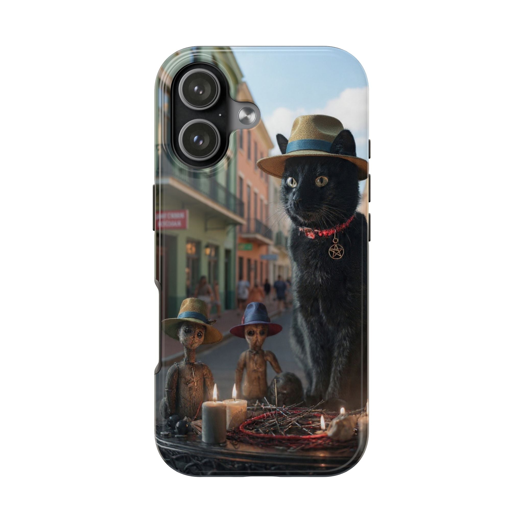 Black Cat Altar Tough Phone Case — Mystical Voodoo Shrine Design
