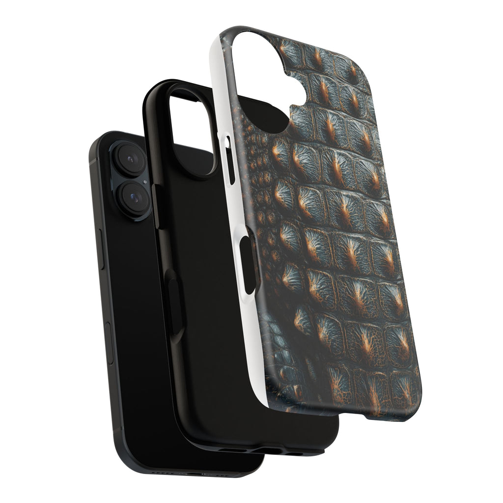 Alligator Texture Tough Phone Case – Rugged Alligator Skin Design for iPhone