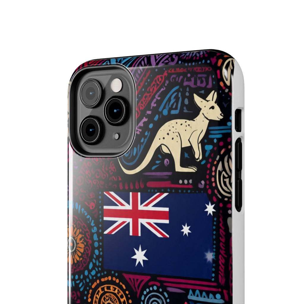Australian Kangaroo Indigenous Pattern Phone Case — Tough Protective Cover
