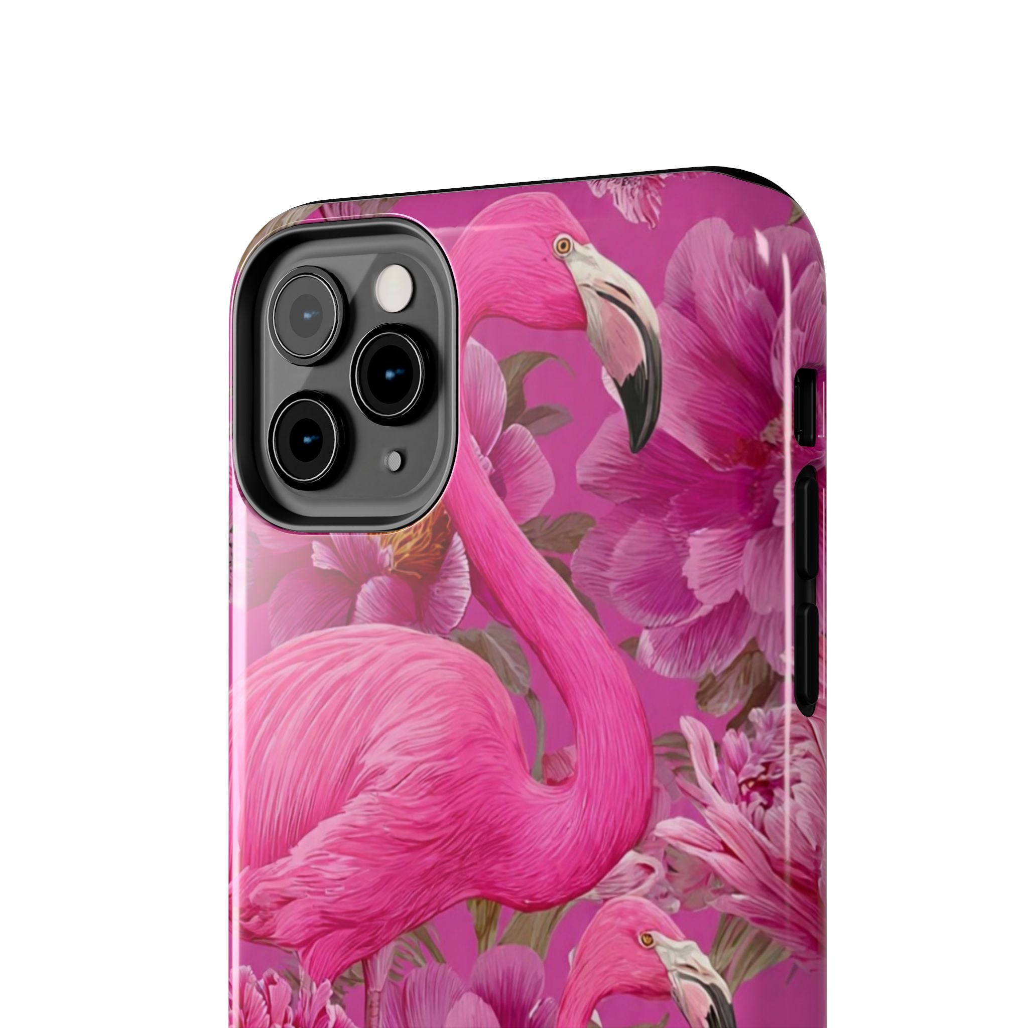 Pink Flamingo Floral Tough Phone Case — Protective iPhone Cover
