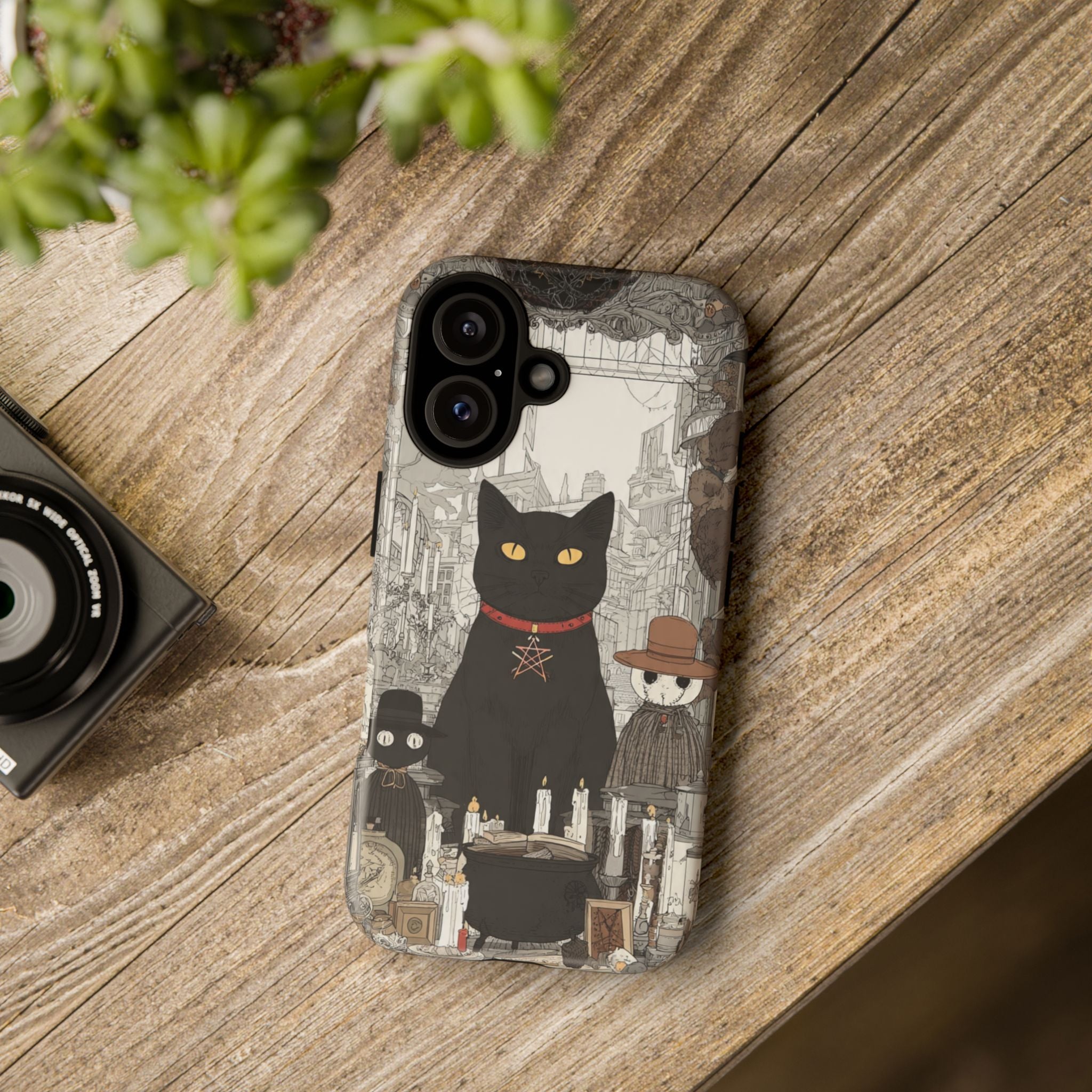 Witchy Black Cat Phone Case — Mystic Altar iPhone Cover