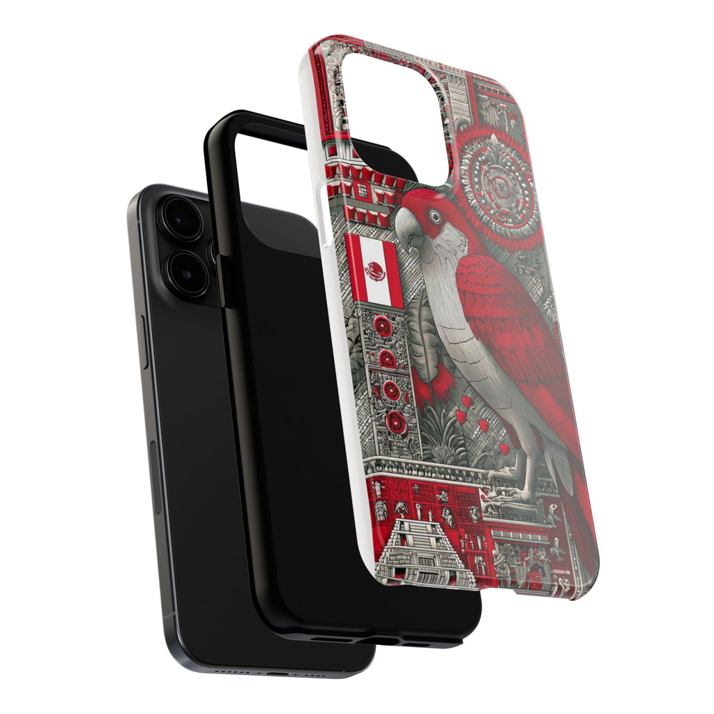 Tough Phone Case — Red Parrot Graphic Impact-Resistant Phone Cover