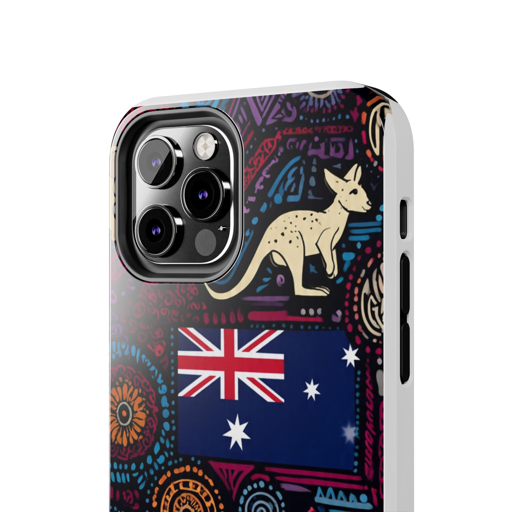 Australian Kangaroo Indigenous Pattern Phone Case — Tough Protective Cover