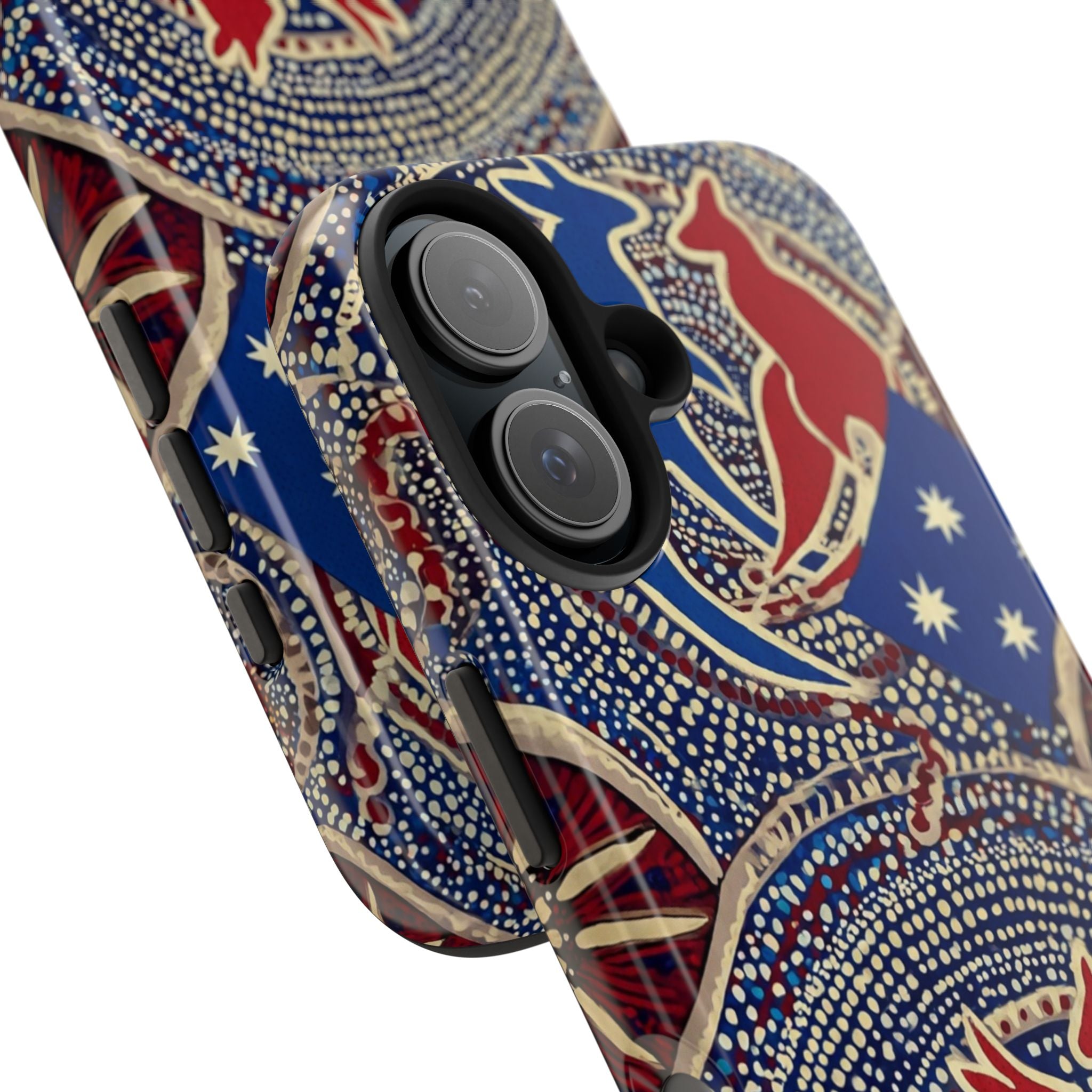 Australian Aboriginal Style Kangaroo Tough Phone Case — Patriotic Dot Art Phone Cover
