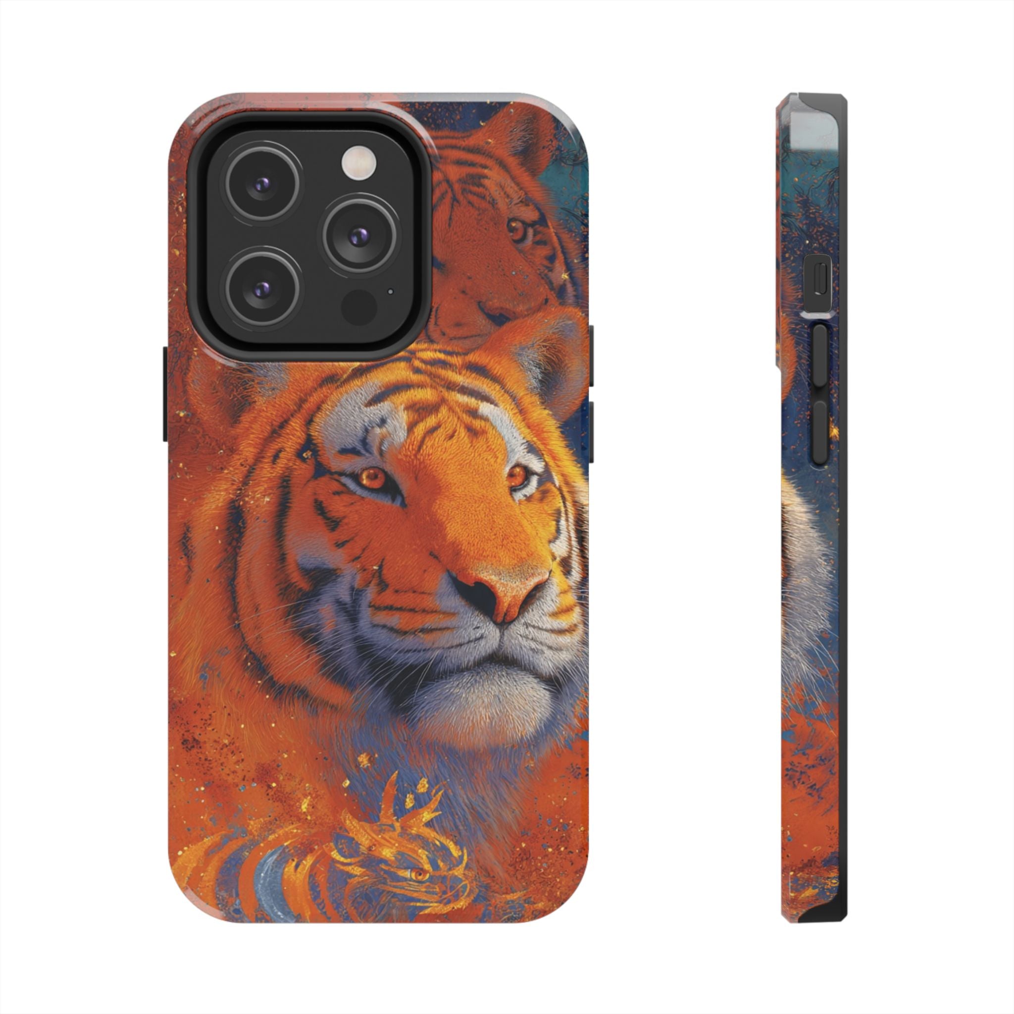 Tiger Portrait Tough Phone Case — Bold Orange Wildlife iPhone Protector