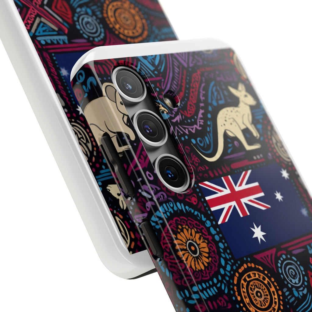 Australian Kangaroo Indigenous Pattern Phone Case — Tough Protective Cover