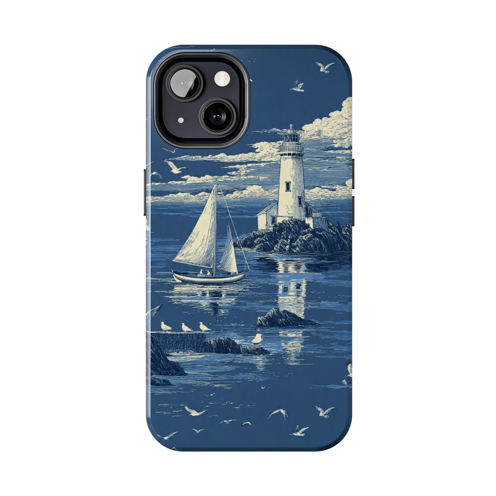Swan Lake Tough Phone Case — Blue Vintage Swan Design, Durable Protective Cover