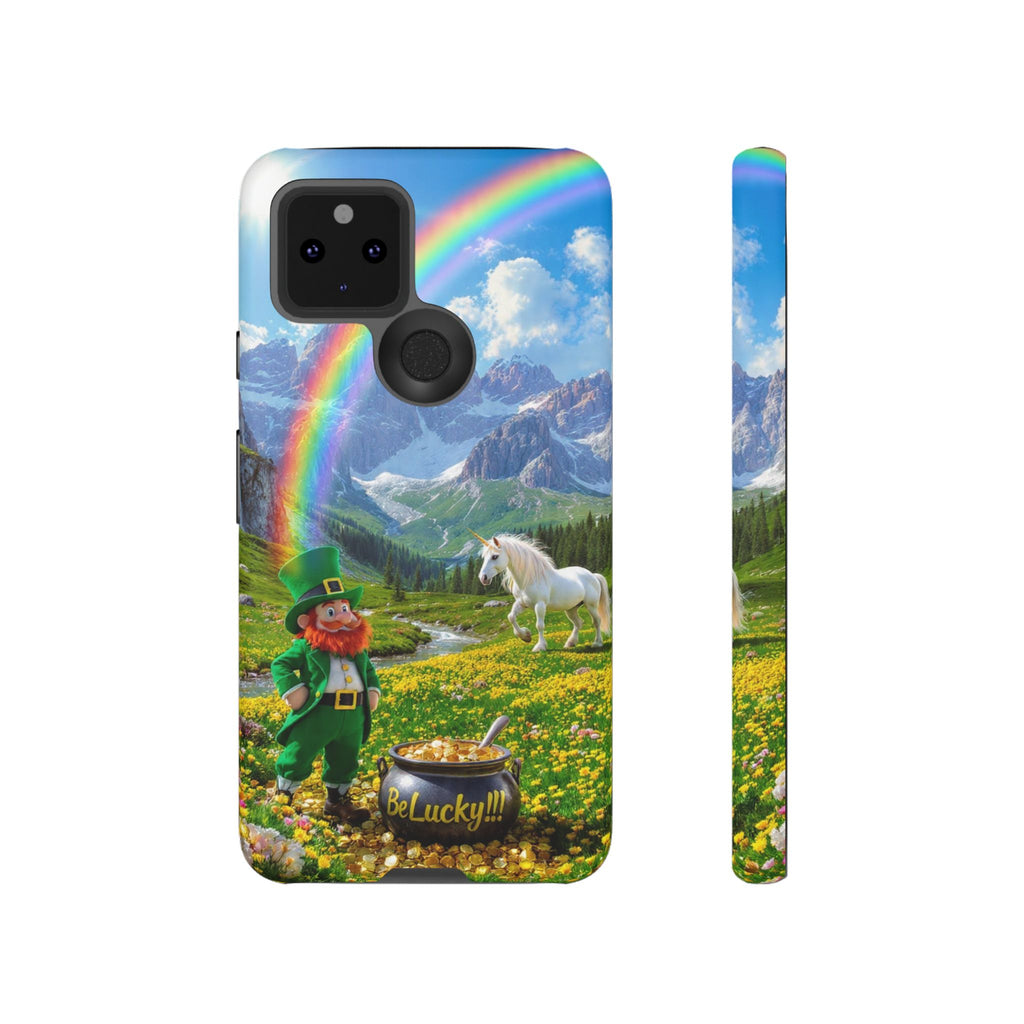 Lucky Leprechaun & Unicorn Phone Case — Rainbow Pot of Gold Protective Cover