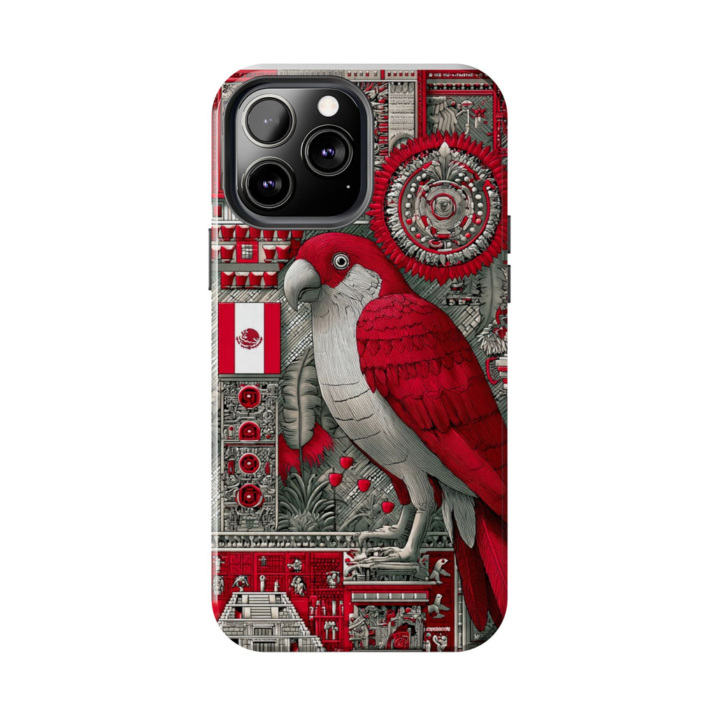 Tough Phone Case — Red Parrot Graphic Impact-Resistant Phone Cover