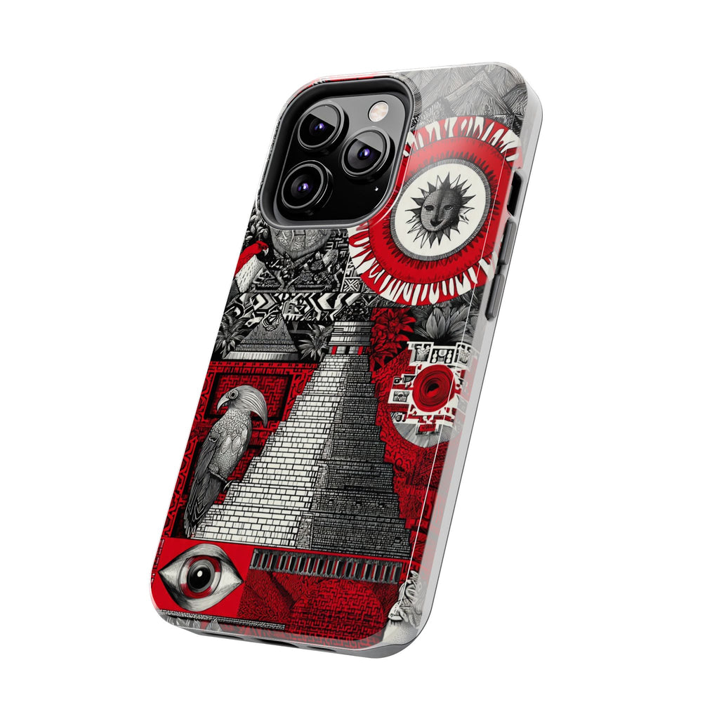 Tough Phone Case — Red Inca Pyramid Collage (Sun & Raven)