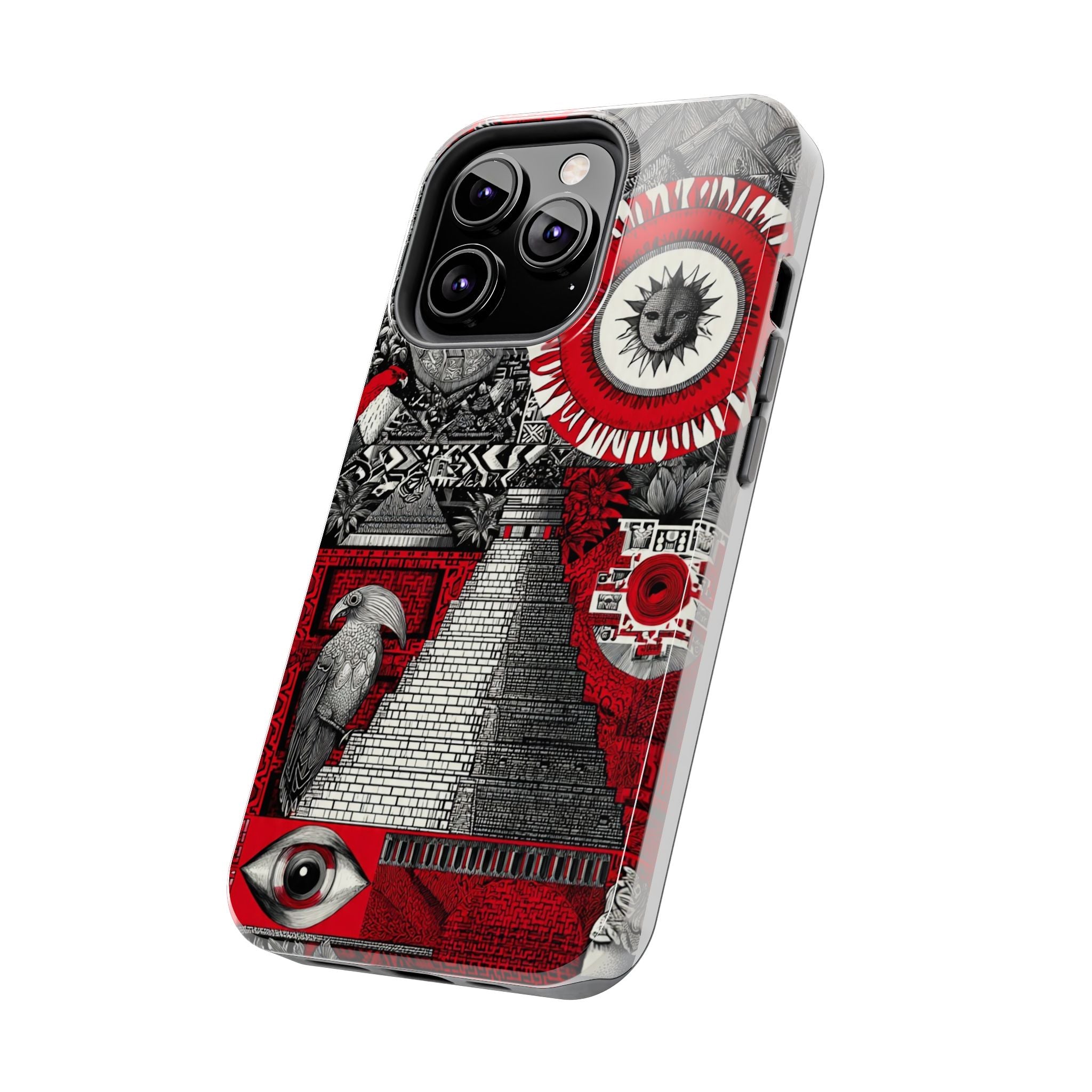 Tough Phone Case — Red Inca Pyramid Collage (Sun & Raven)