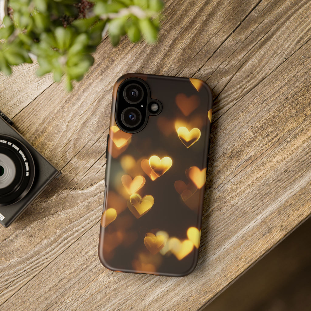 Tough Case — Golden Bokeh Heart Phone Case
