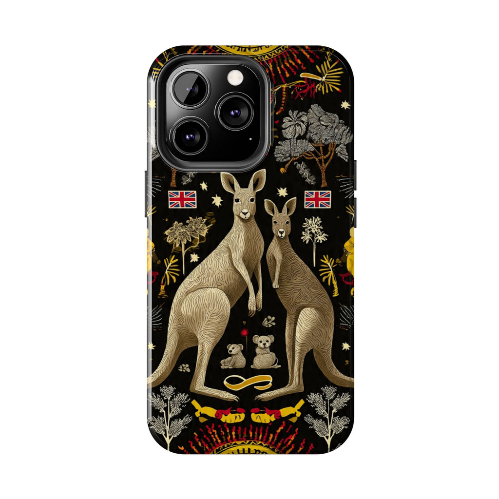 Australian Kangaroo Crest Tough Phone Case — Vintage Coat-of-Arms Design