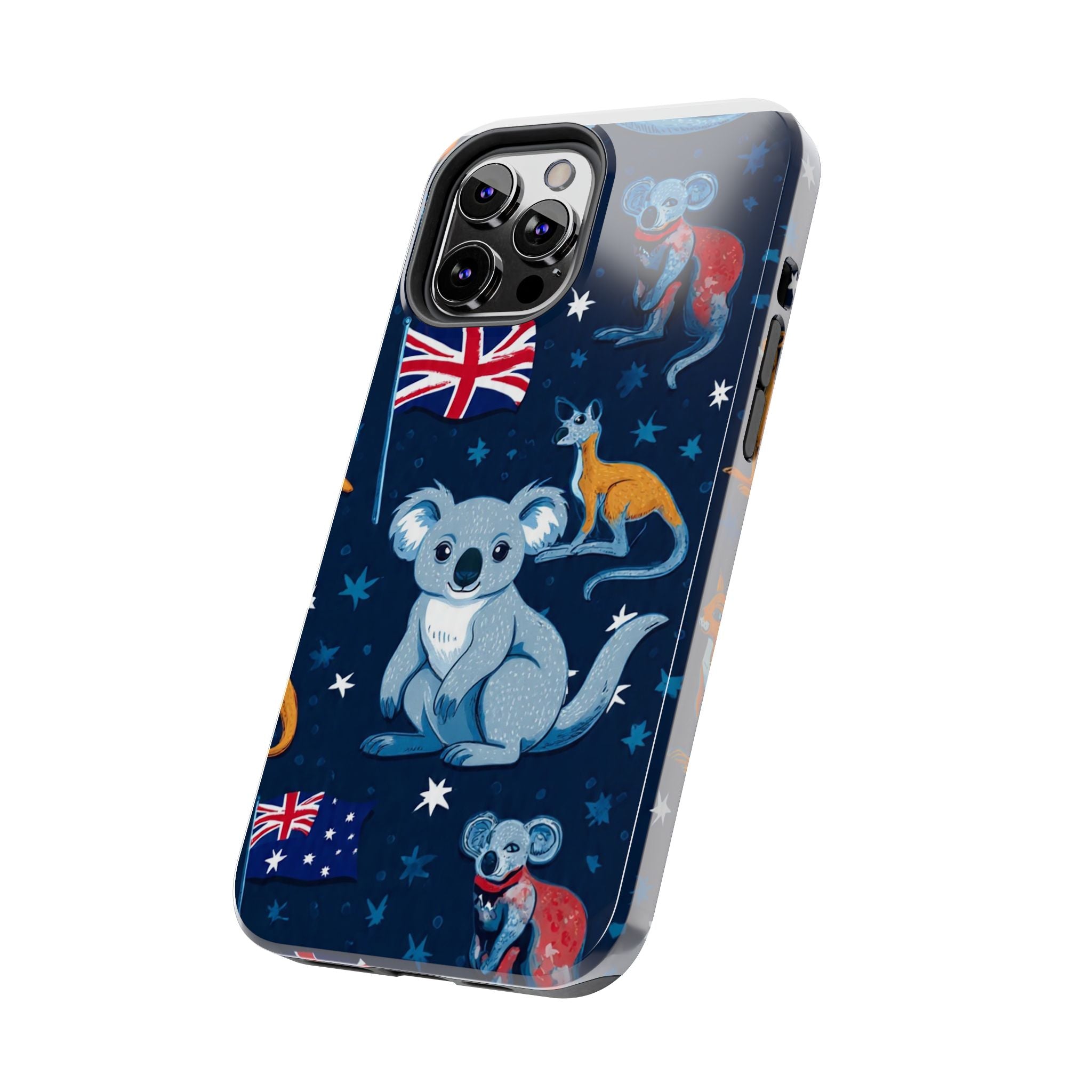 Australian Wildlife Tough Phone Case — Koala & Kangaroo Flag Design
