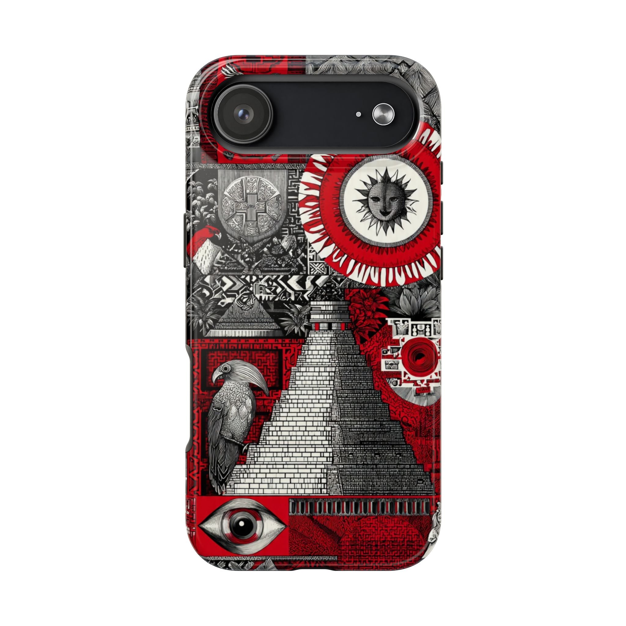 Tough Phone Case — Red Inca Pyramid Collage (Sun & Raven)