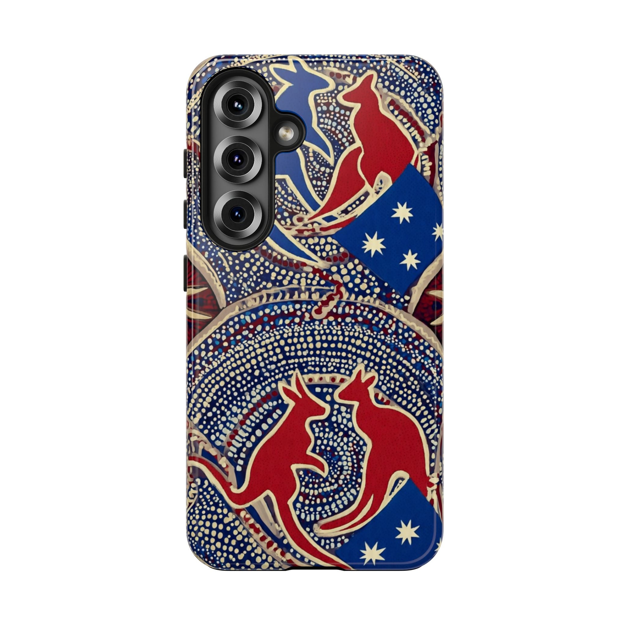 Australian Aboriginal Style Kangaroo Tough Phone Case — Patriotic Dot Art Phone Cover