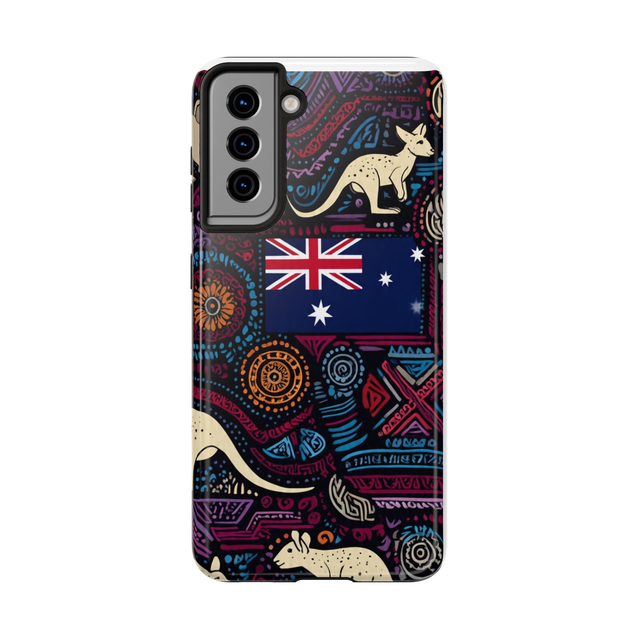 Australian Kangaroo Indigenous Pattern Phone Case — Tough Protective Cover