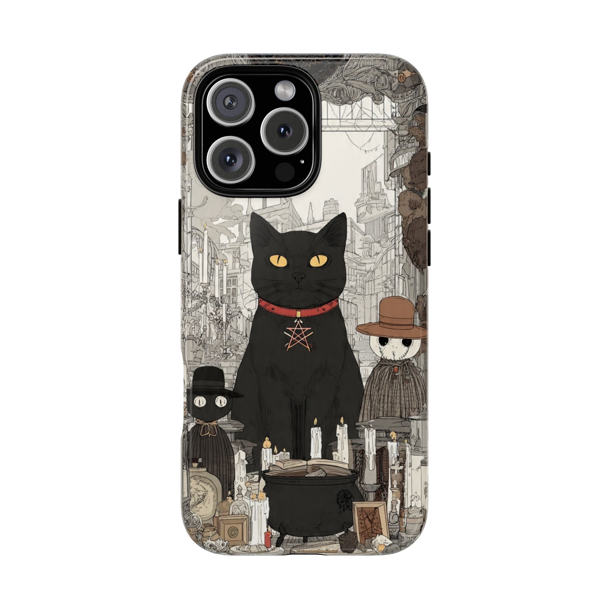 Witchy Black Cat Phone Case — Mystic Altar iPhone Cover