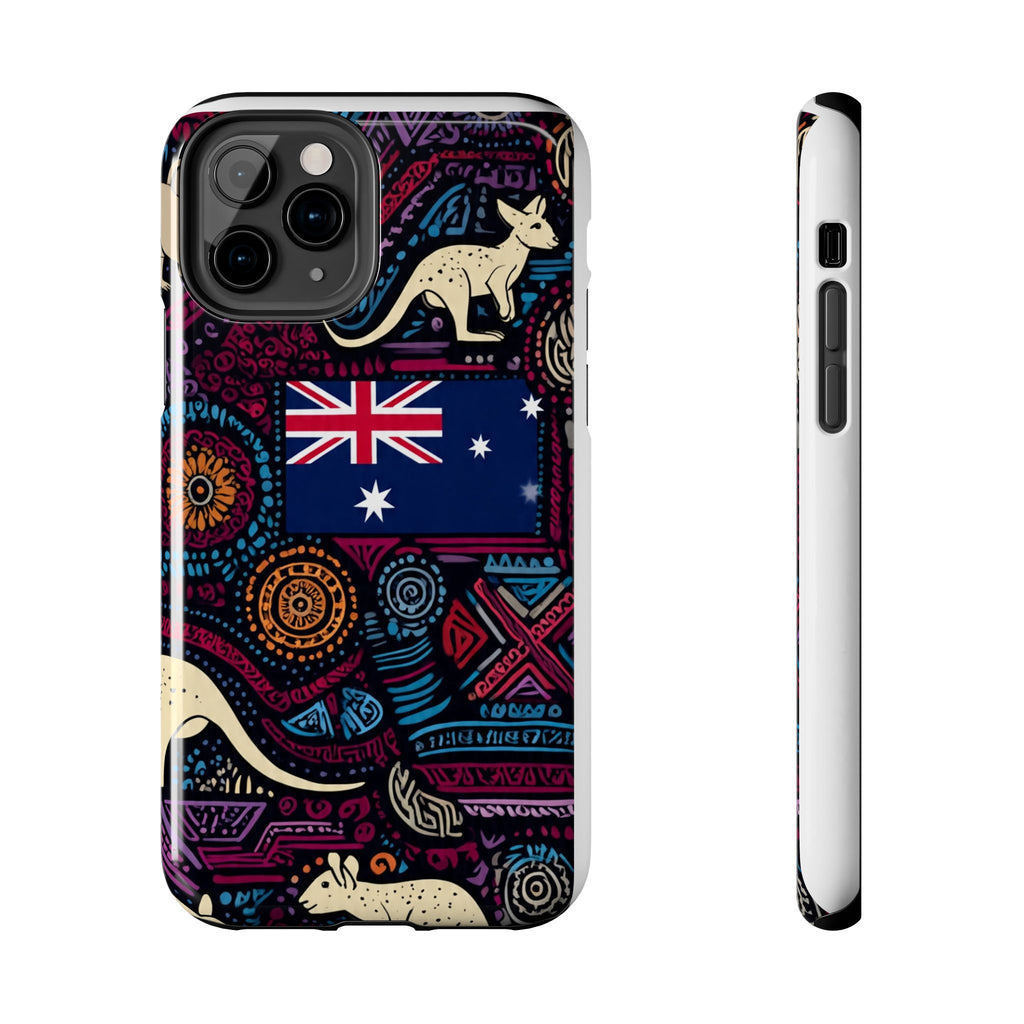 Australian Kangaroo Indigenous Pattern Phone Case — Tough Protective Cover