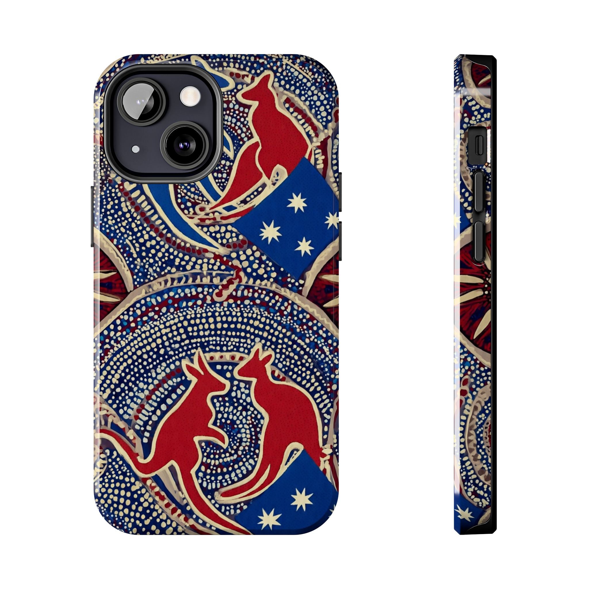 Australian Aboriginal Style Kangaroo Tough Phone Case — Patriotic Dot Art Phone Cover