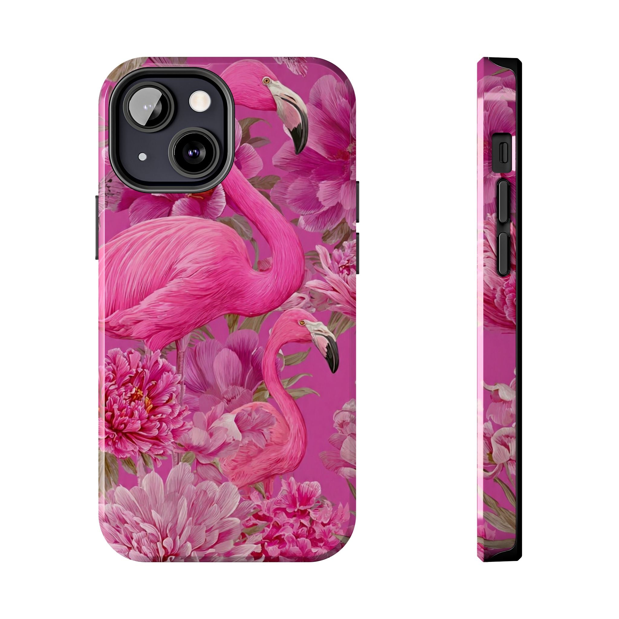 Pink Flamingo Floral Tough Phone Case — Protective iPhone Cover
