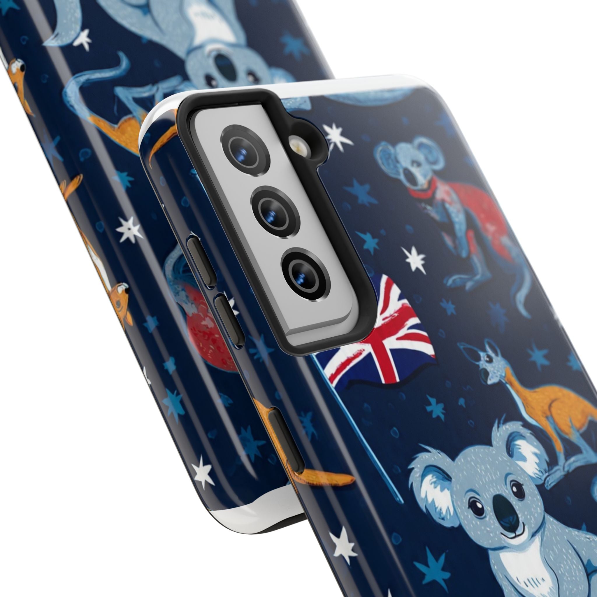 Australian Wildlife Tough Phone Case — Koala & Kangaroo Flag Design