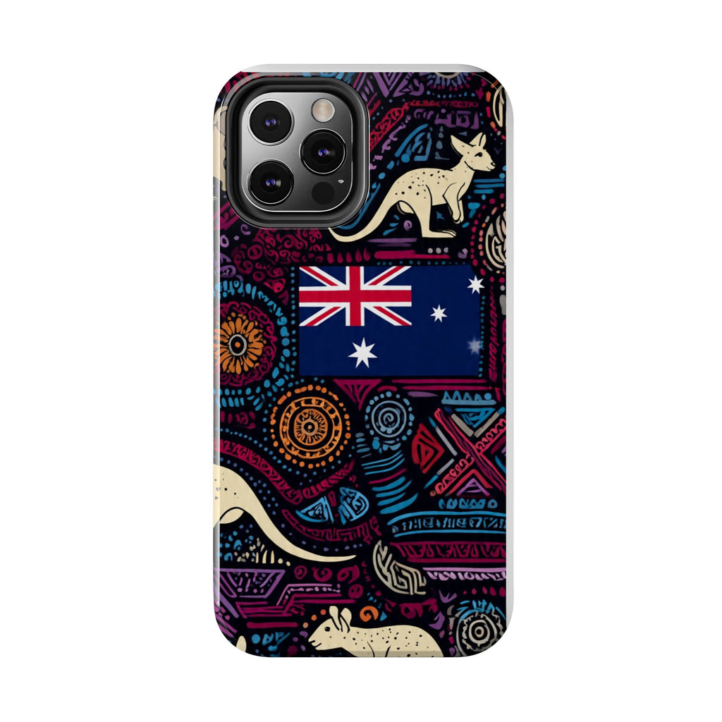 Australian Kangaroo Indigenous Pattern Phone Case — Tough Protective Cover