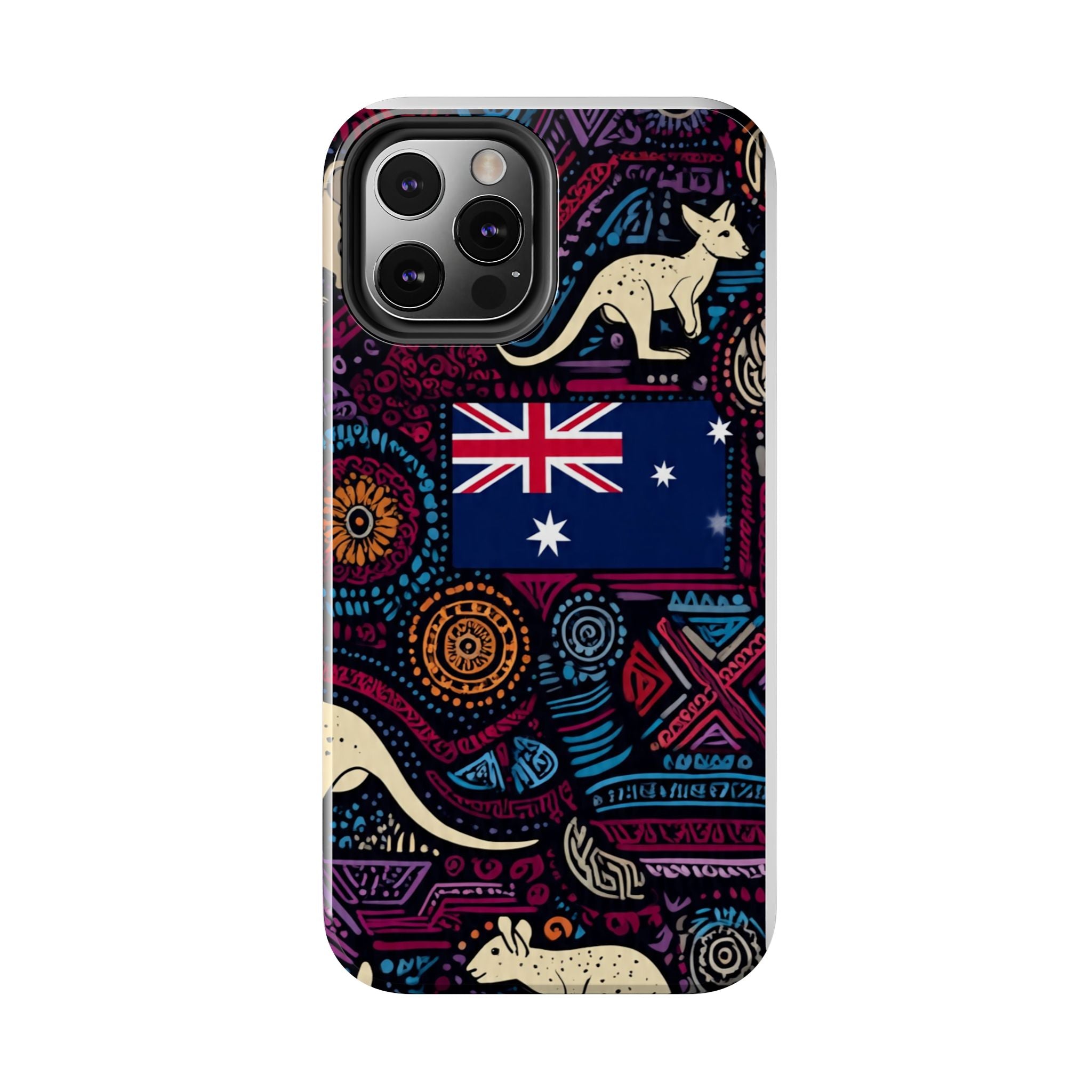 Australian Kangaroo Indigenous Pattern Phone Case — Tough Protective Cover