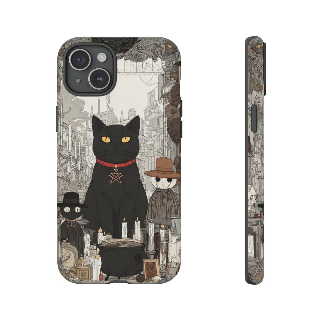 Witchy Black Cat Phone Case — Mystic Altar iPhone Cover