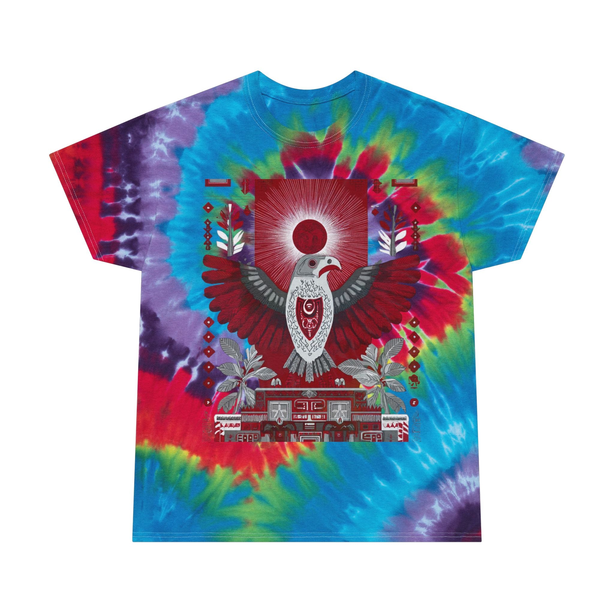 Tie-Dye Spiral Tee — Vintage Southwestern Eagle Graphic