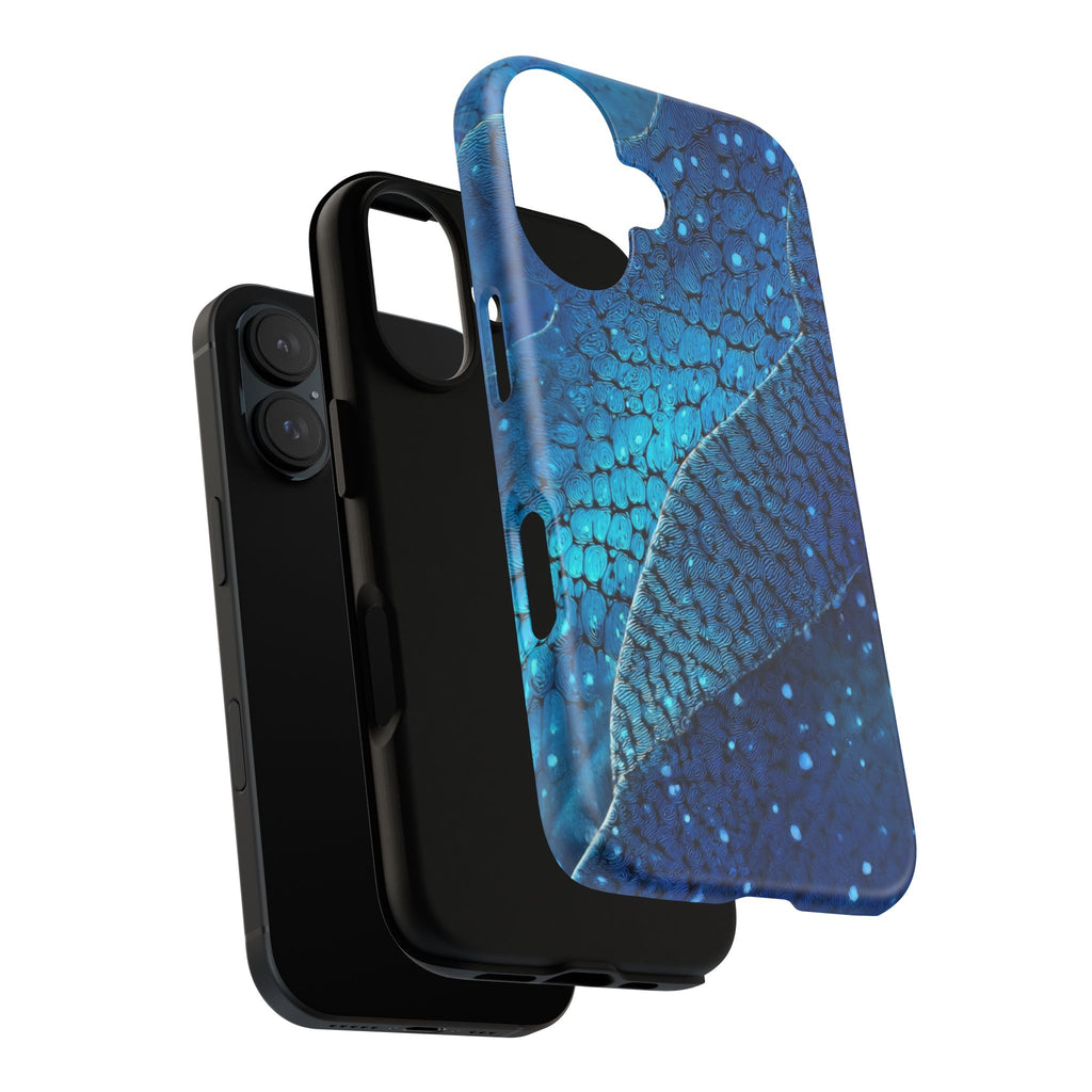 Blue Shark Skin Tough Phone Case — Durable Shockproof iPhone Cover