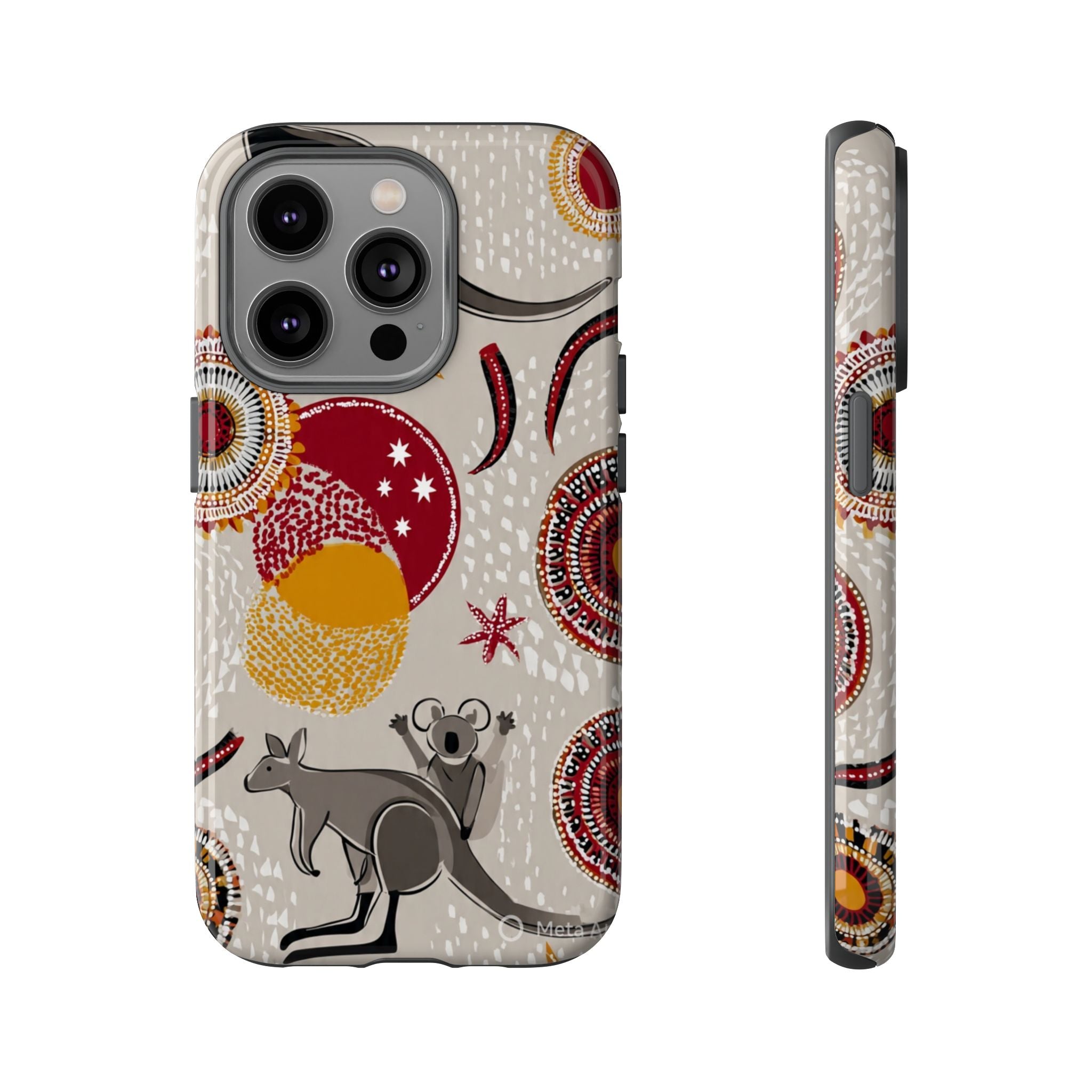 Kangaroo & Koala Aboriginal Dot Art Phone Case – Protective Tough Case