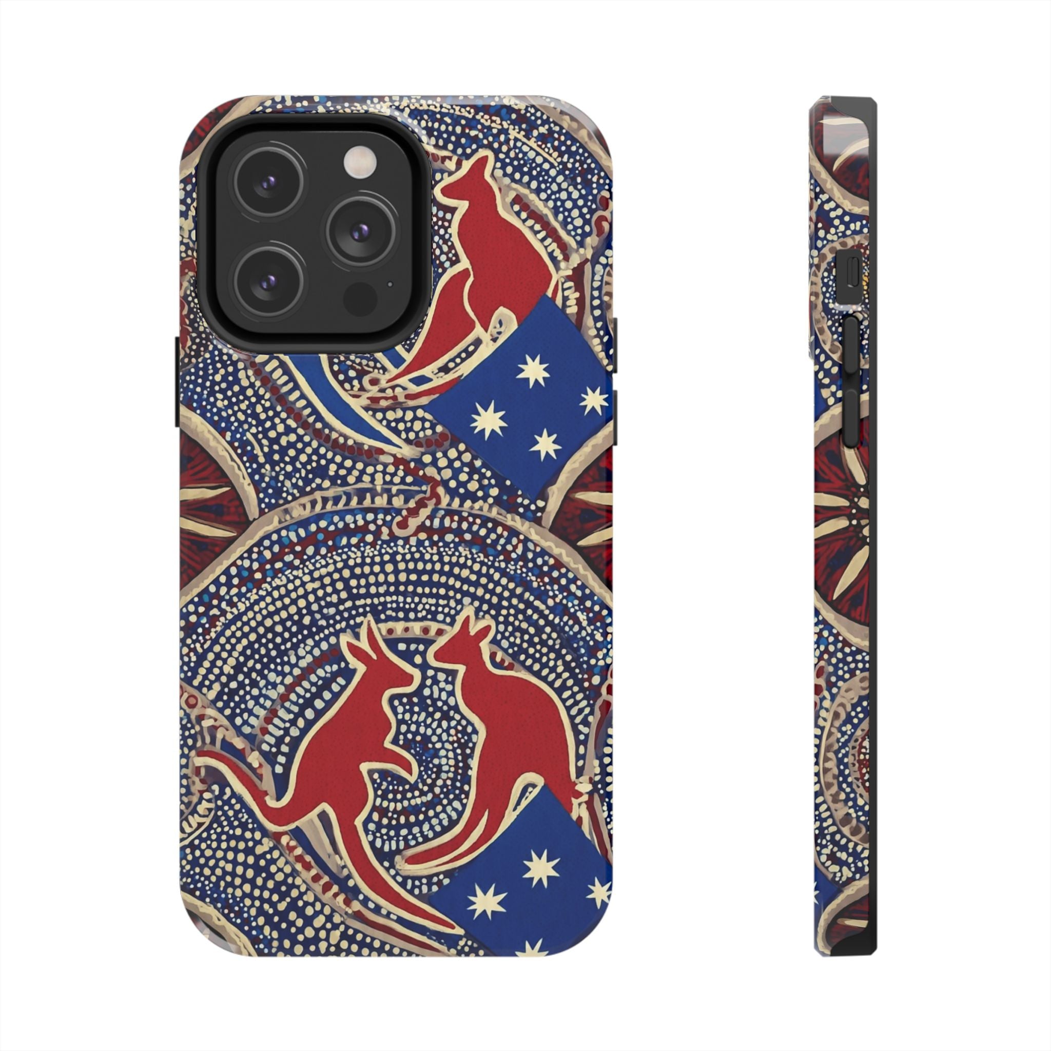 Australian Aboriginal Style Kangaroo Tough Phone Case — Patriotic Dot Art Phone Cover