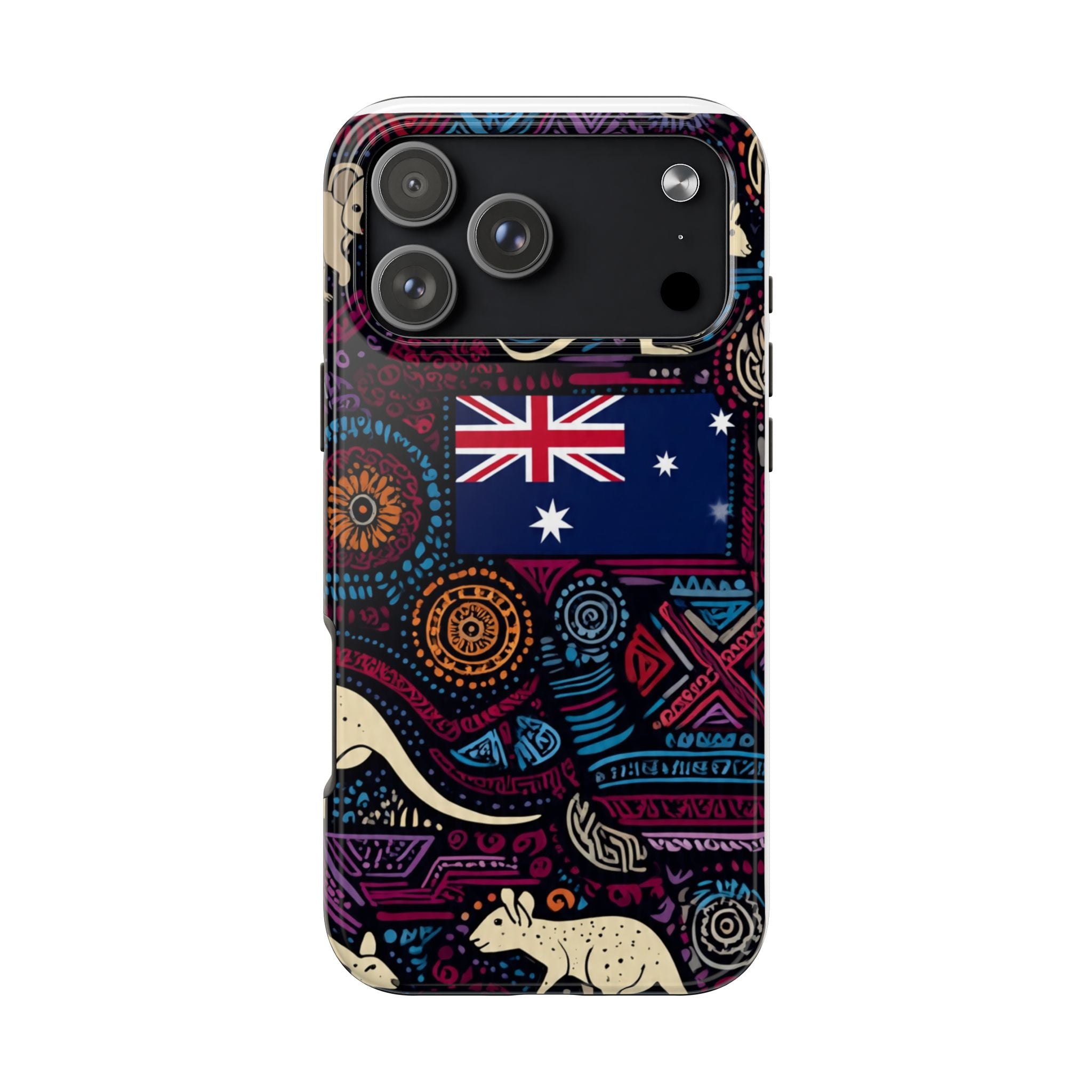Australian Kangaroo Indigenous Pattern Phone Case — Tough Protective Cover